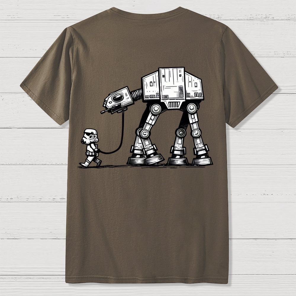 Empire Robot Dog-Planetary Battles Front And Back Printing  T-Shirt
