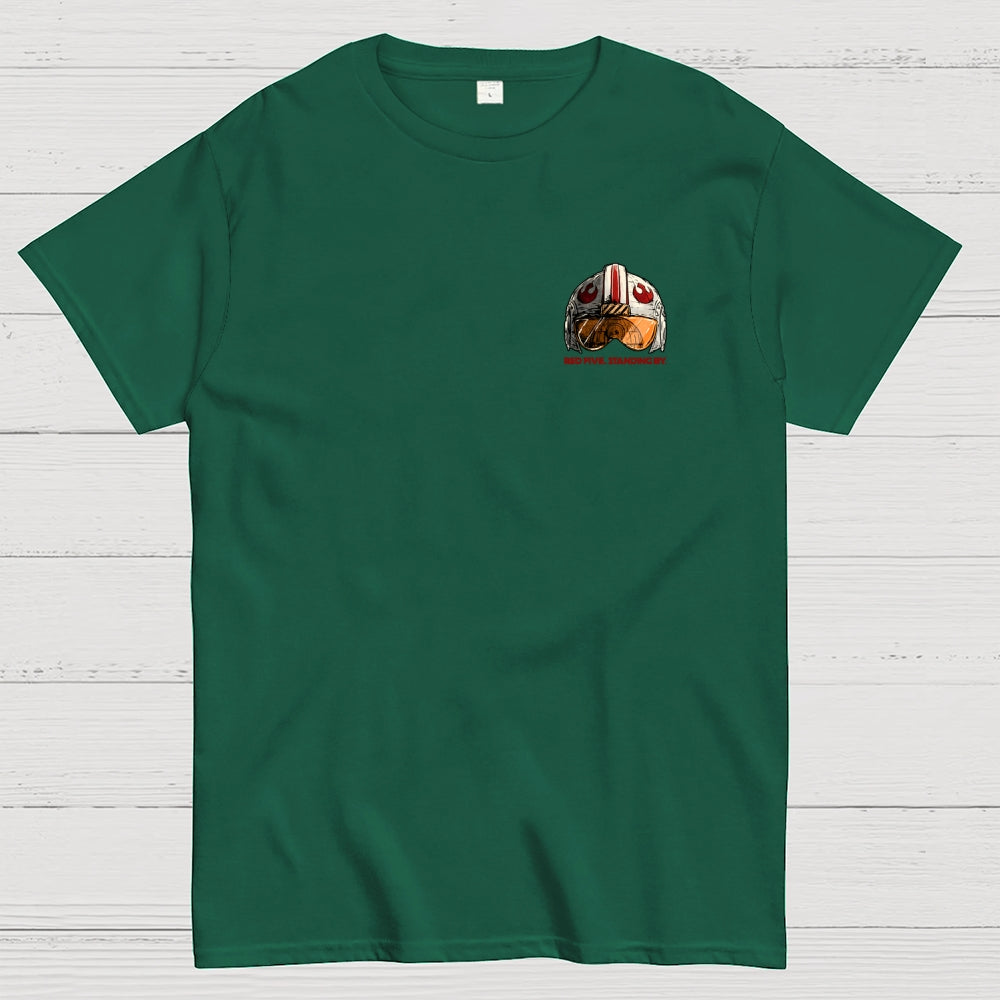 Red Five Standing By Front And Back Printing  T-Shirt