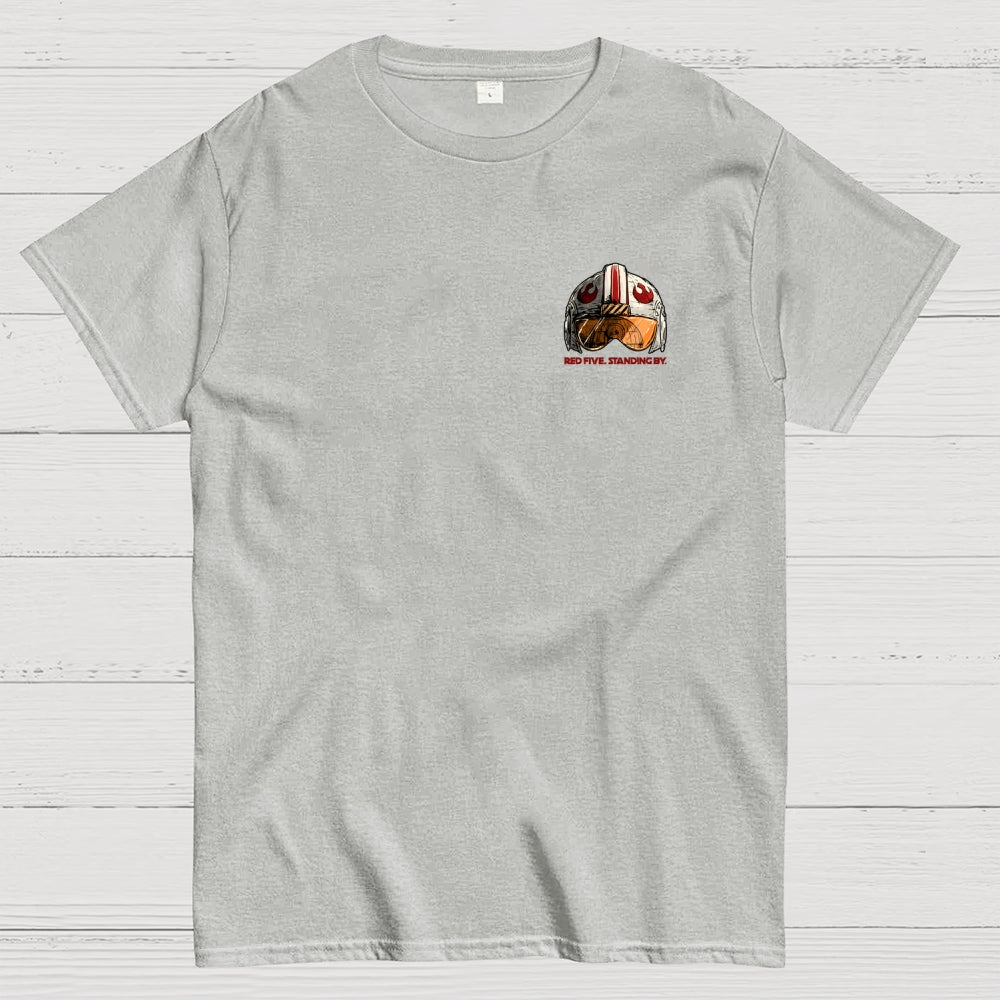 Red Five Standing By Front And Back Printing  T-Shirt