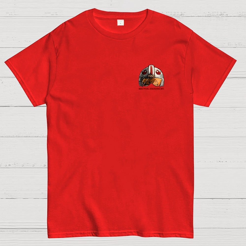 Red Five Standing By Front And Back Printing  T-Shirt