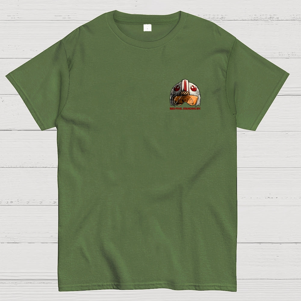 Red Five Standing By Front And Back Printing  T-Shirt