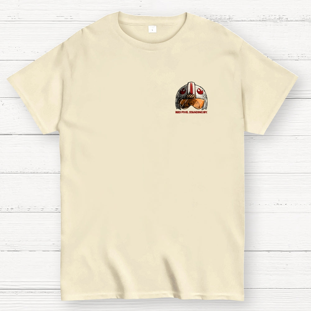 Red Five Standing By Front And Back Printing  T-Shirt