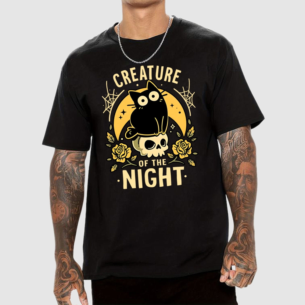 Gothic Night Cat Unisex  T-Shirt