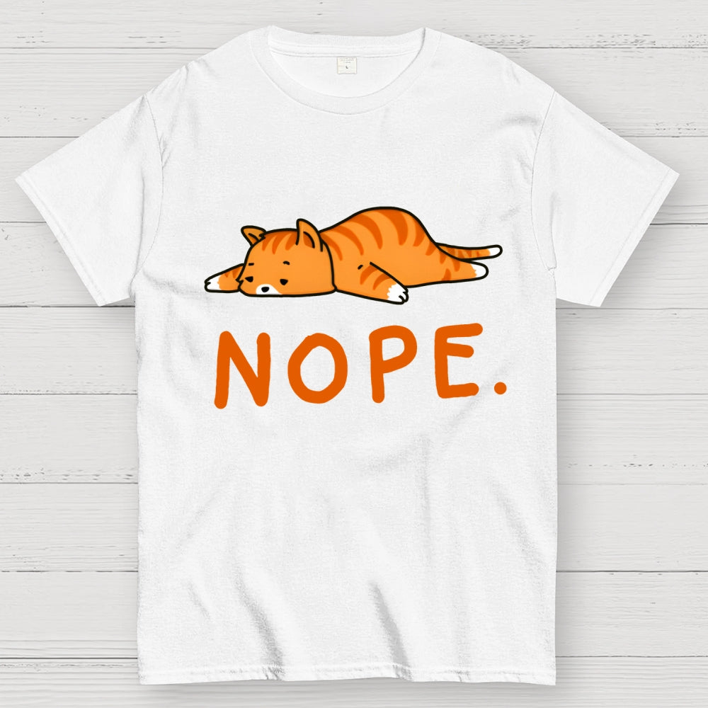 Nope Lazy Cat  T-Shirt