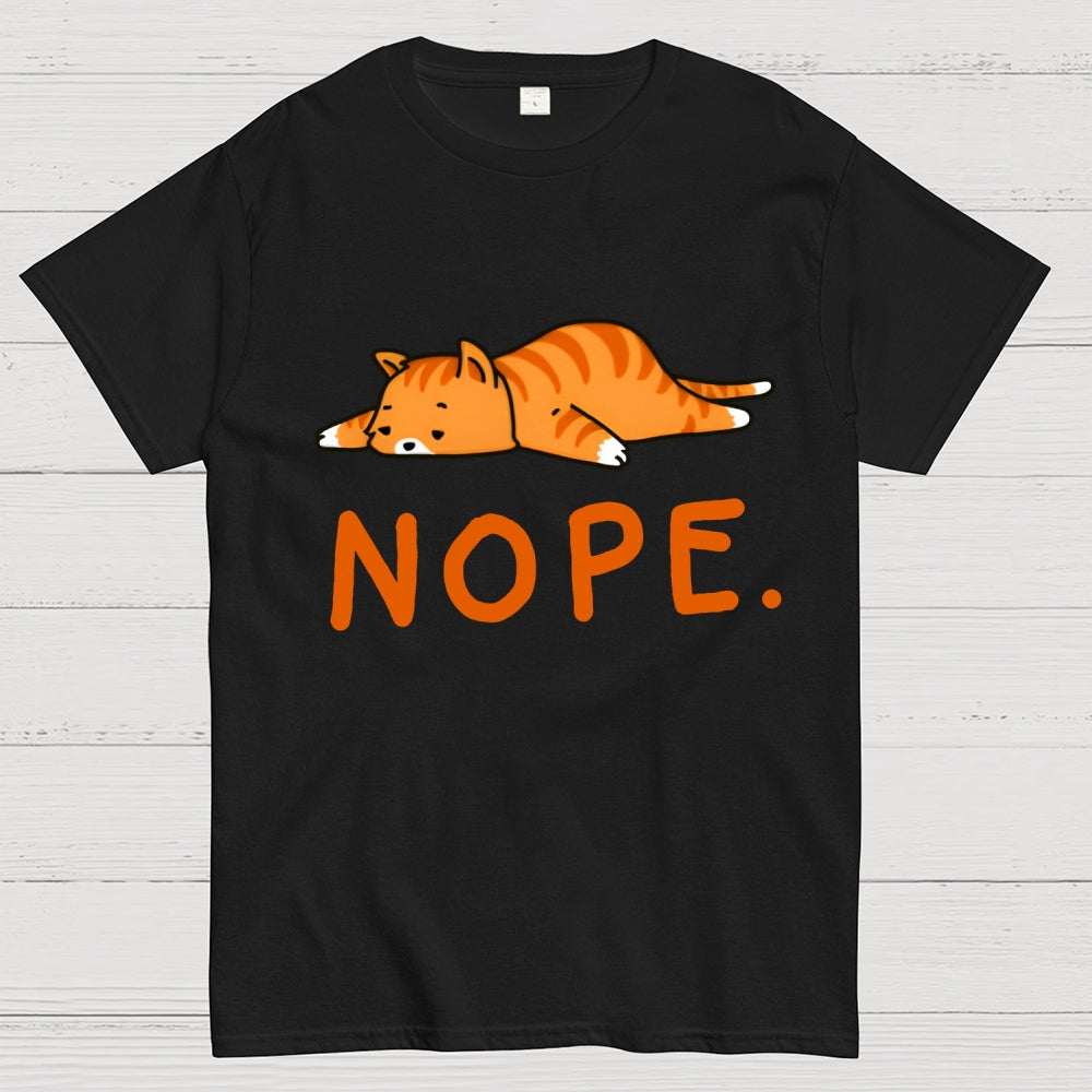 Nope Lazy Cat  T-Shirt
