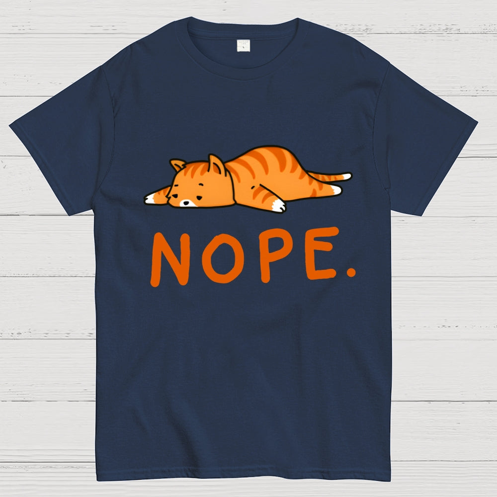 Nope Lazy Cat  T-Shirt