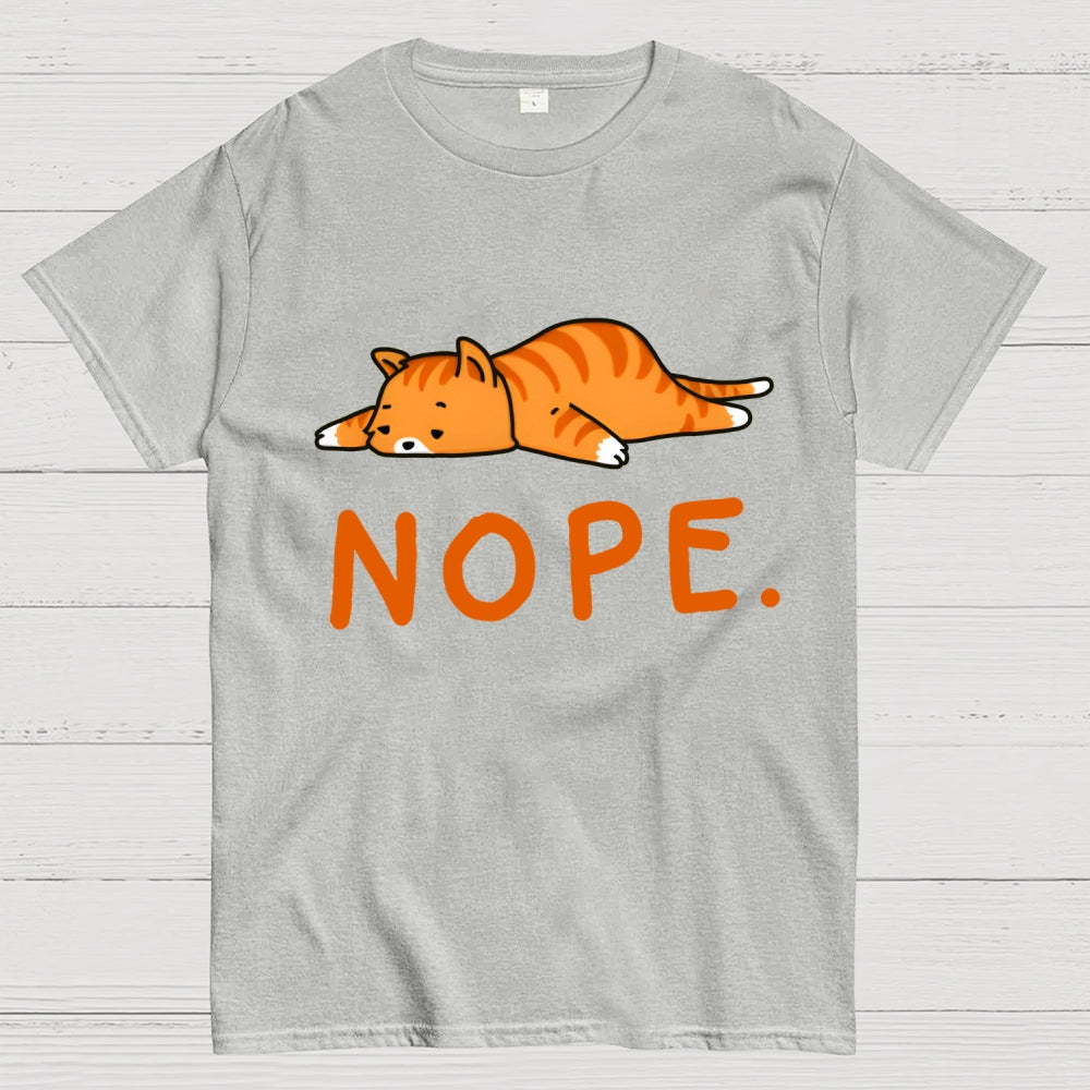 Nope Lazy Cat  T-Shirt