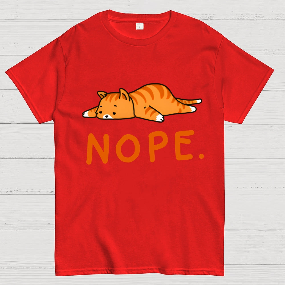 Nope Lazy Cat  T-Shirt