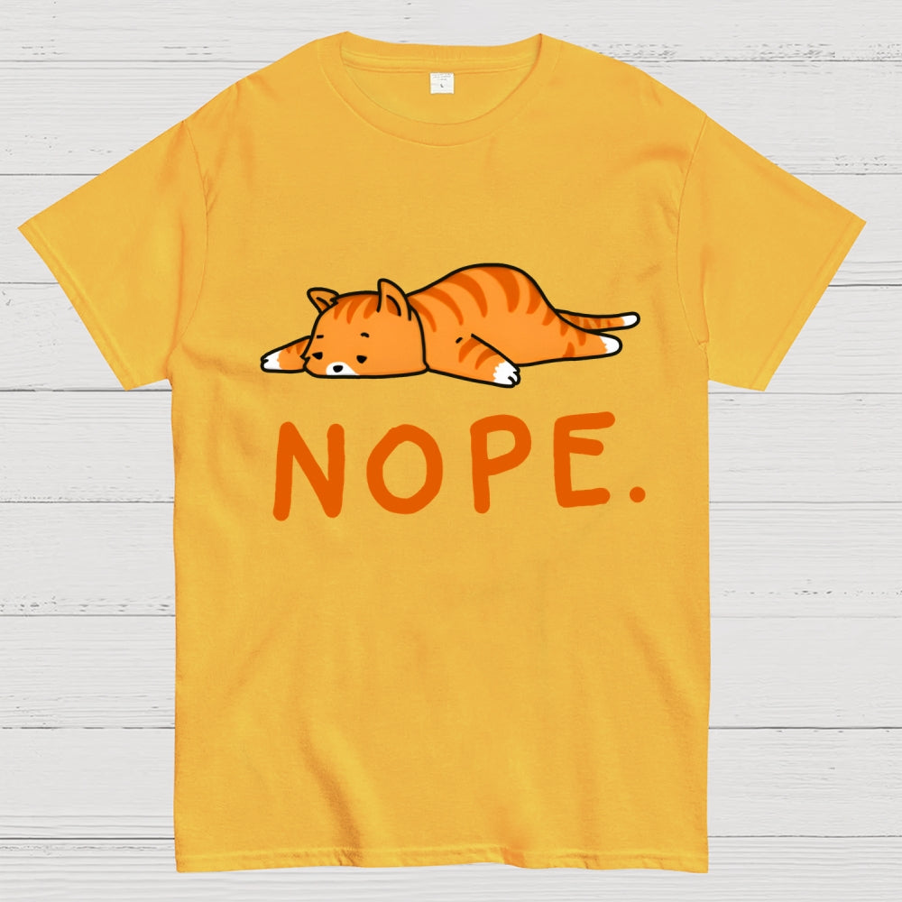 Nope Lazy Cat  T-Shirt