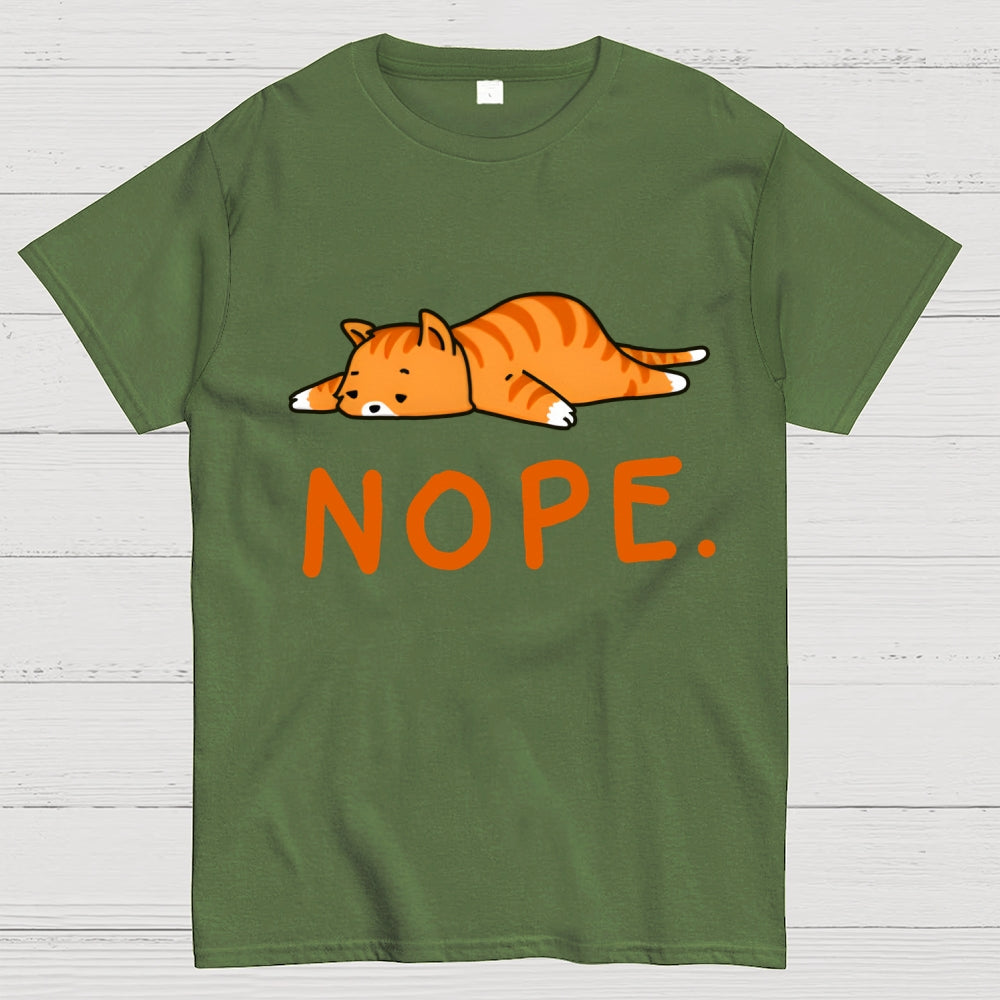 Nope Lazy Cat  T-Shirt