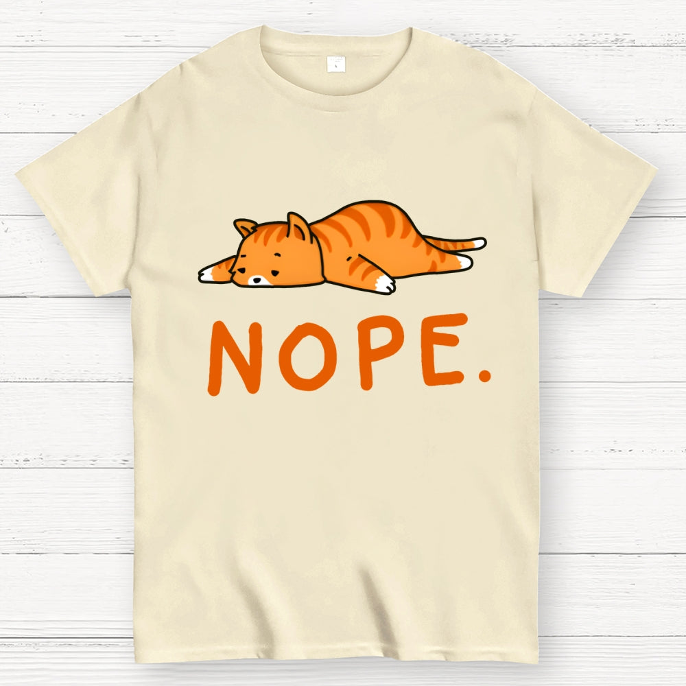 Nope Lazy Cat  T-Shirt
