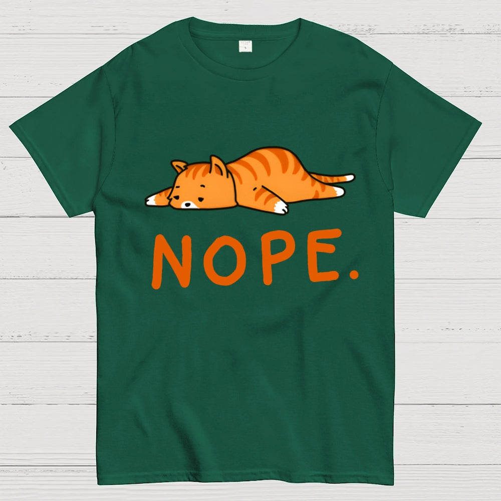 Nope Lazy Cat  T-Shirt