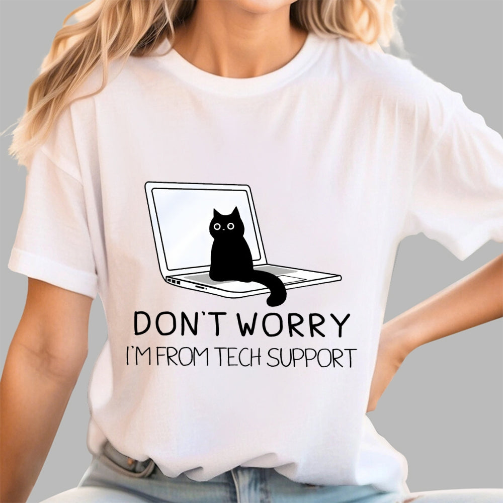 Funny Cat Tech Support  T-Shirt