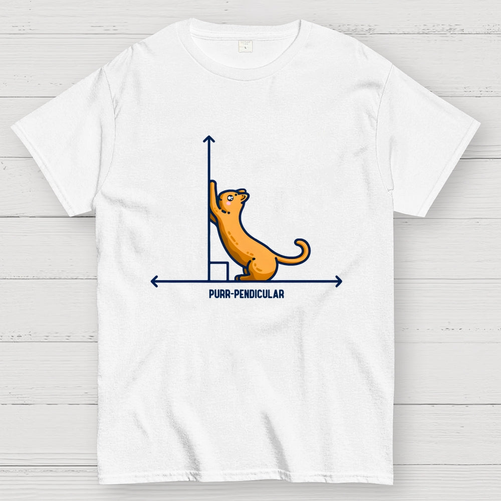 Purr-Pendicular Cute Maths Cat Premium  T-Shirt