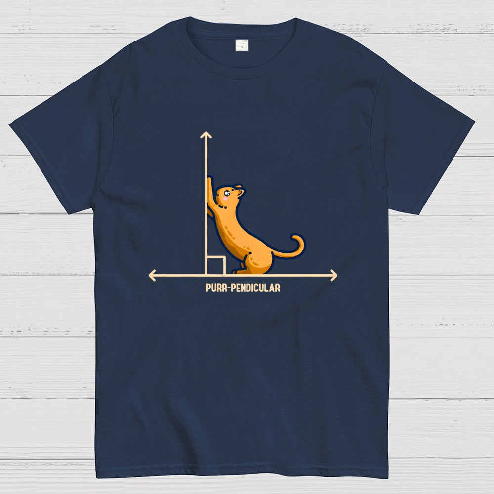 Purr-Pendicular Cute Maths Cat Premium  T-Shirt