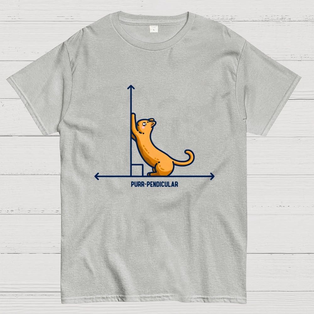 Purr-Pendicular Cute Maths Cat Premium  T-Shirt