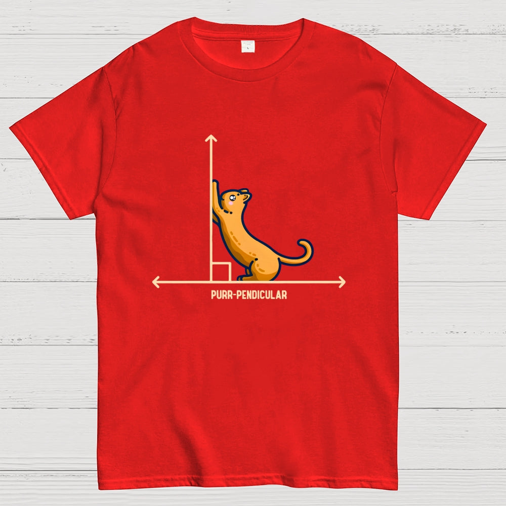Purr-Pendicular Cute Maths Cat Premium  T-Shirt
