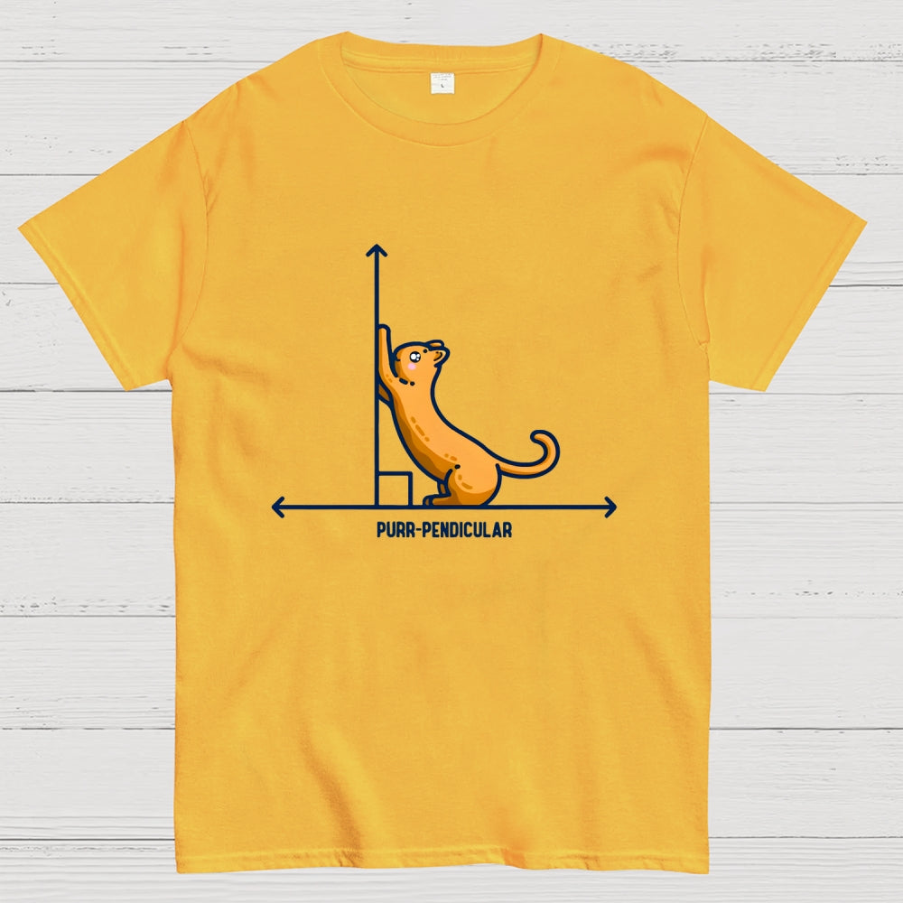 Purr-Pendicular Cute Maths Cat Premium  T-Shirt