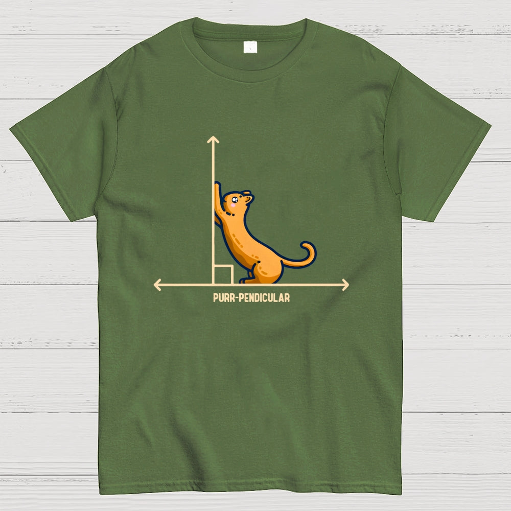 Purr-Pendicular Cute Maths Cat Premium  T-Shirt