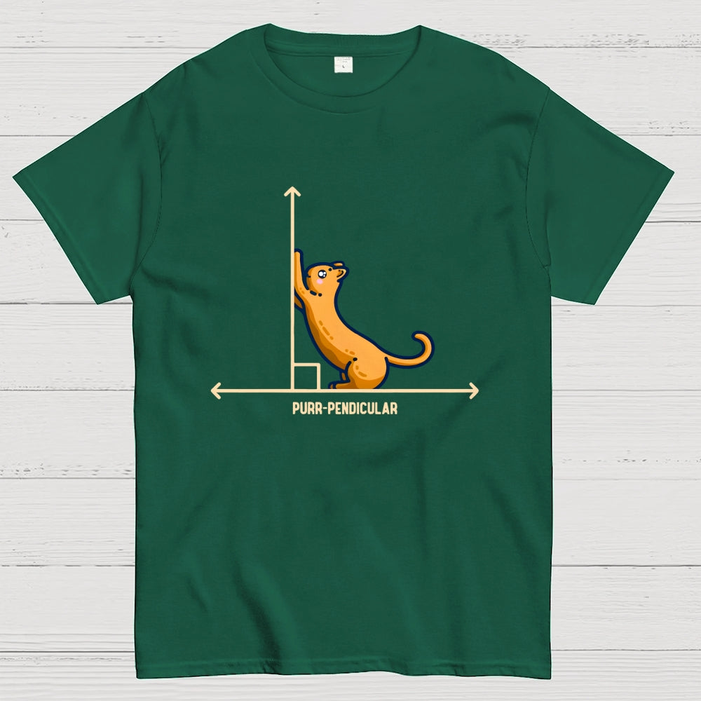 Purr-Pendicular Cute Maths Cat Premium  T-Shirt