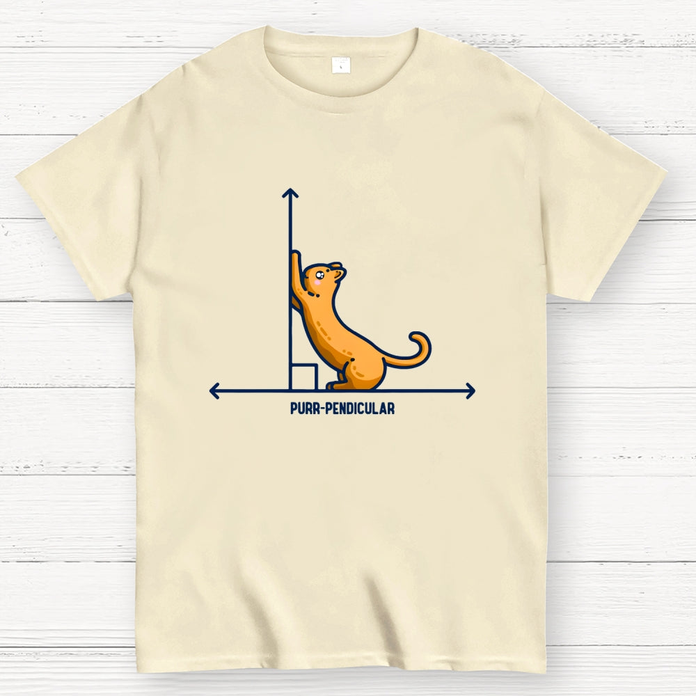 Purr-Pendicular Cute Maths Cat Premium  T-Shirt
