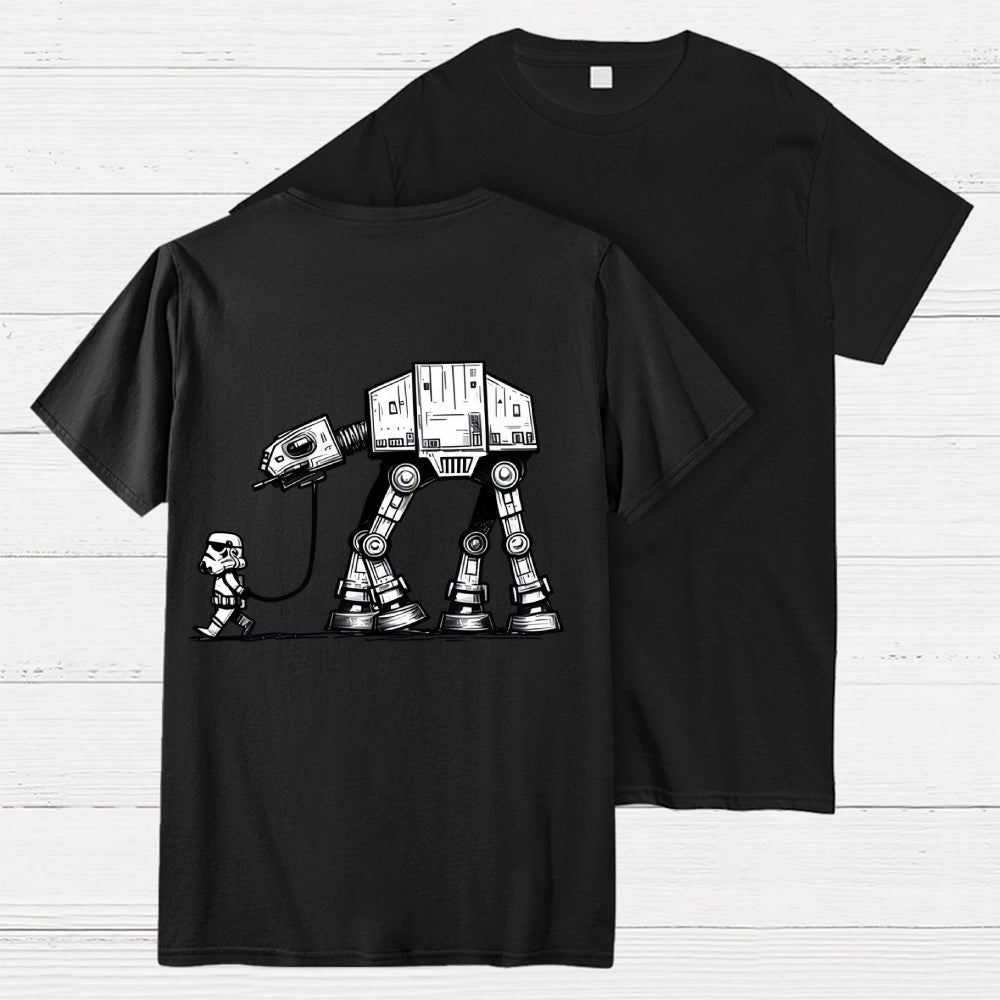 Empire Robot Dog-Star Wars Back-printed  T-shirt