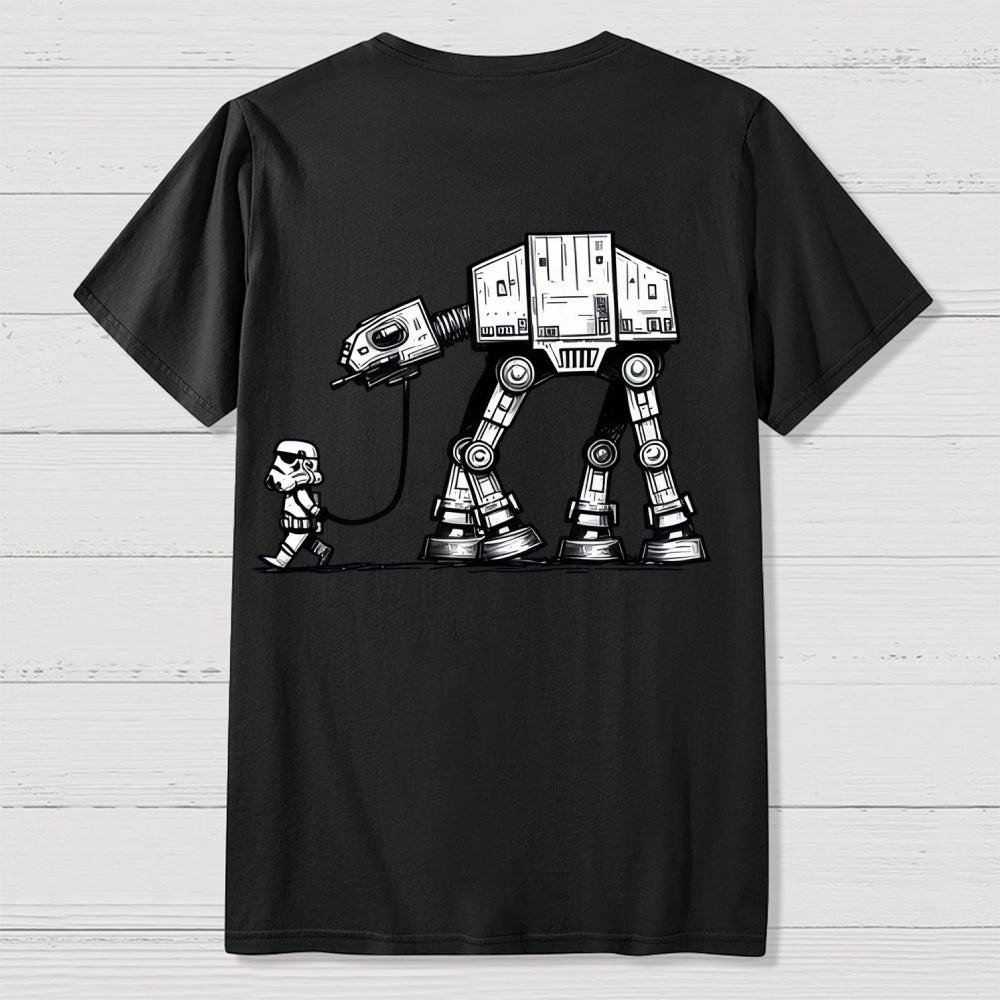 Empire Robot Dog-Star Wars Back-printed  T-shirt