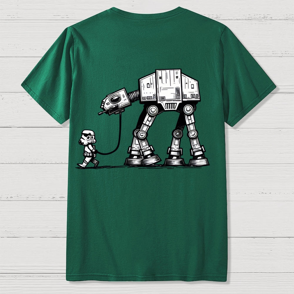 Empire Robot Dog-Star Wars Back-printed  T-shirt