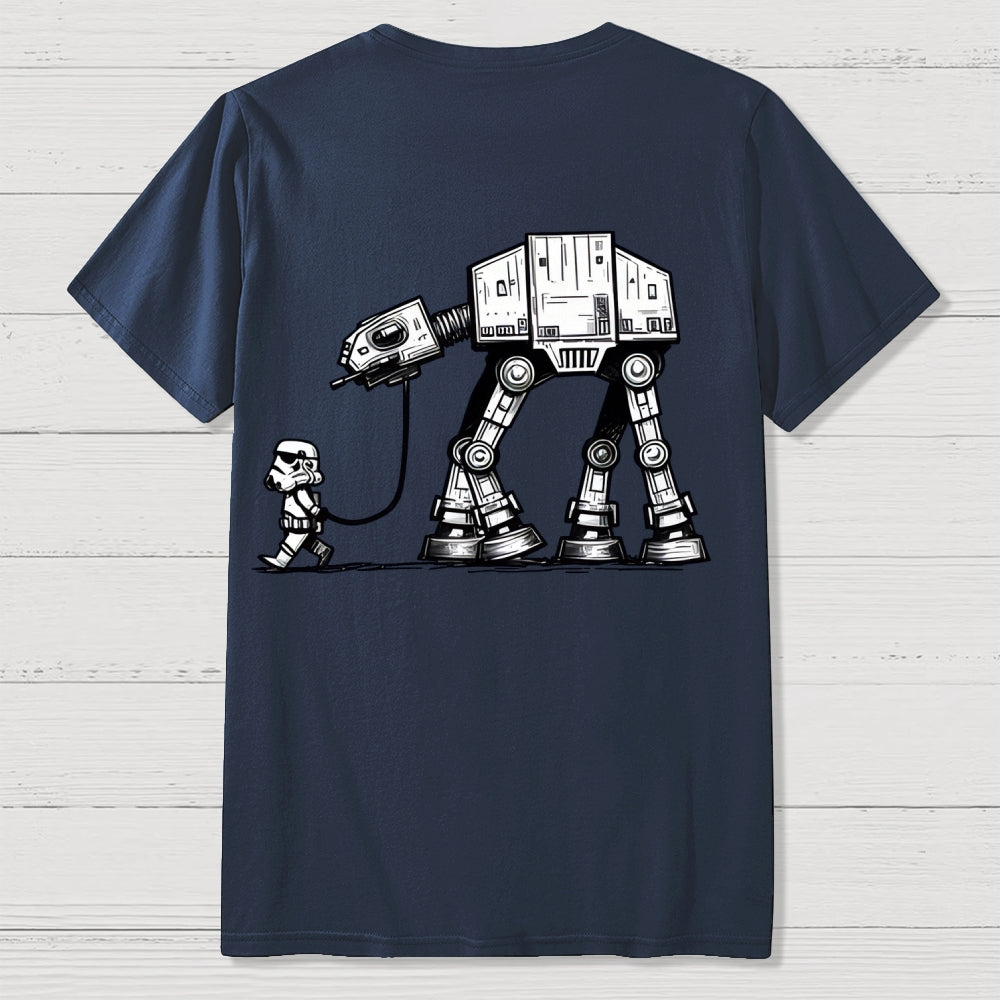 Empire Robot Dog-Star Wars Back-printed  T-shirt