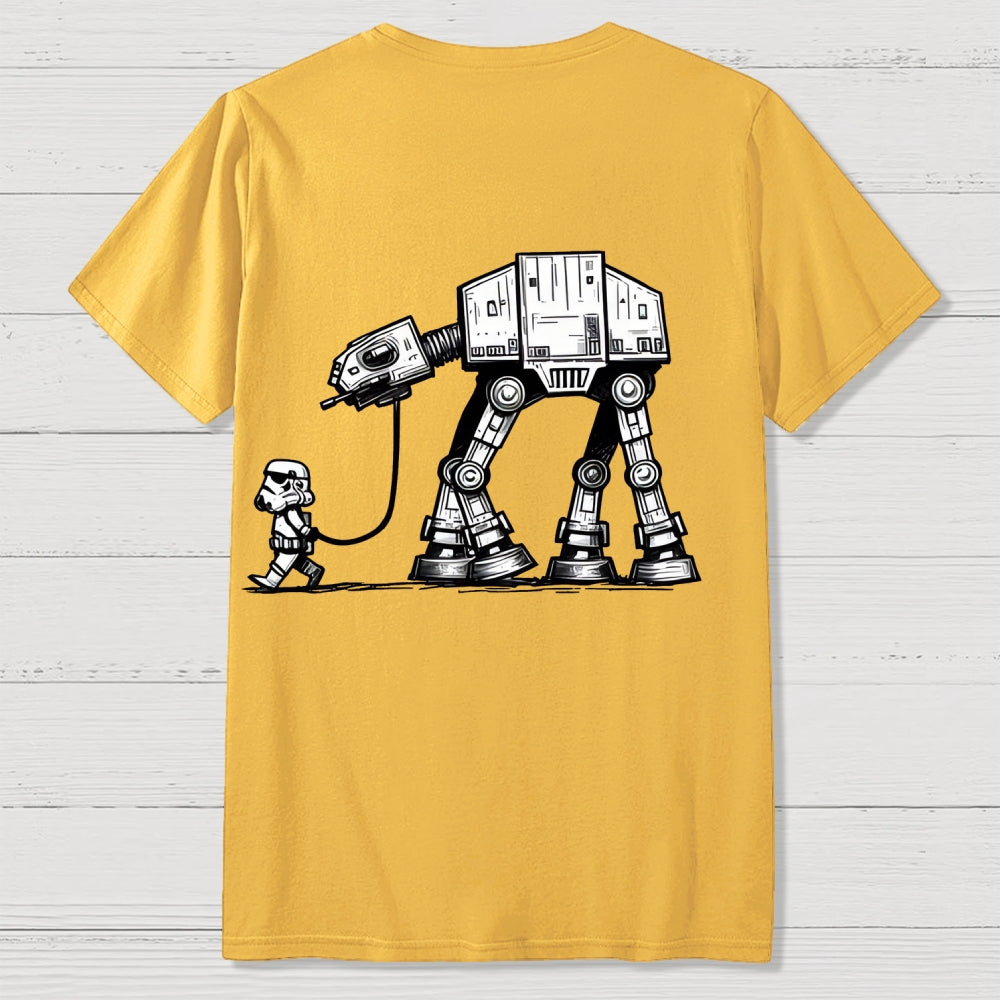 Empire Robot Dog-Star Wars Back-printed  T-shirt