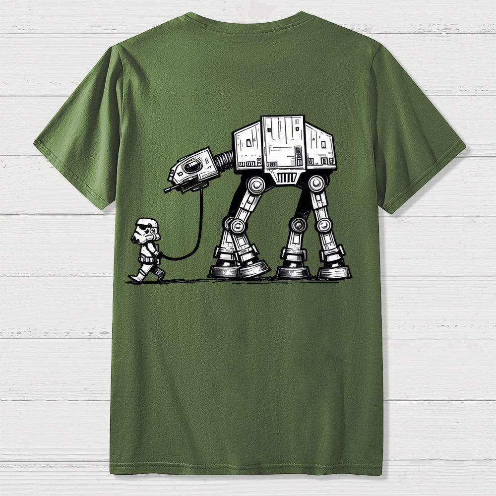 Empire Robot Dog-Star Wars Back-printed  T-shirt