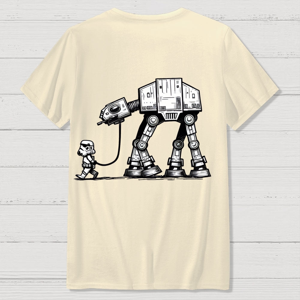 Empire Robot Dog-Star Wars Back-printed  T-shirt