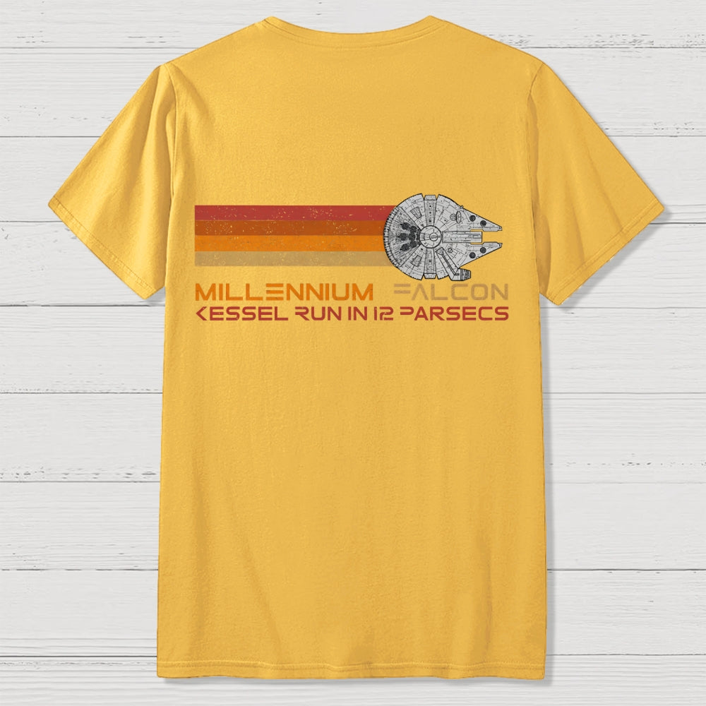 12 PARSECS Star Wars  Back Printing  T-Shirt