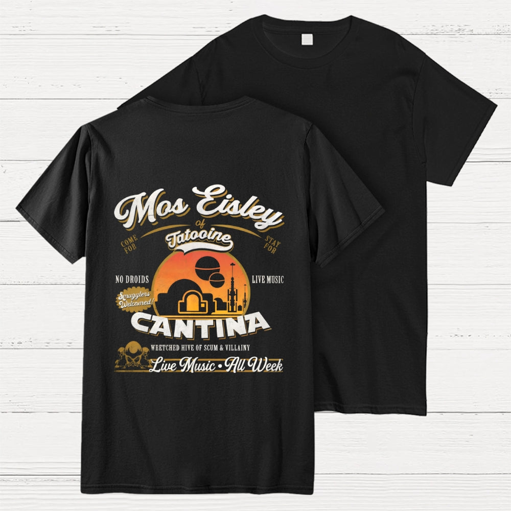 Mos Eisley Cantina Tatooine Graphic Star Wars Print  Back Printing  T-Shirt