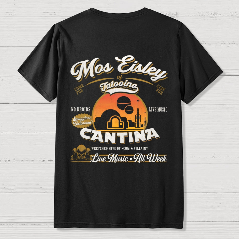 Mos Eisley Cantina Tatooine Graphic Star Wars Print  Back Printing  T-Shirt