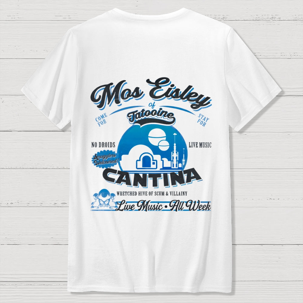 Mos Eisley Cantina Tatooine Graphic Star Wars Print  Back Printing  T-Shirt