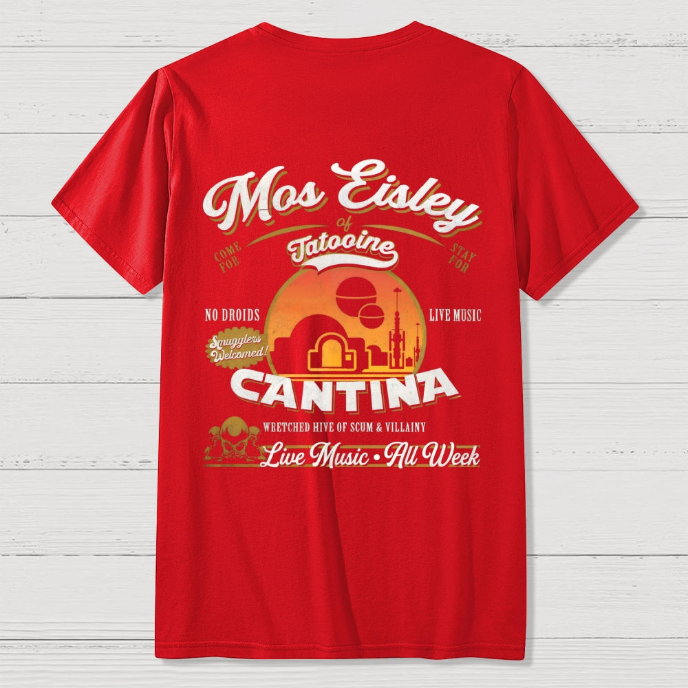 Mos Eisley Cantina Tatooine Graphic Star Wars Print  Back Printing  T-Shirt