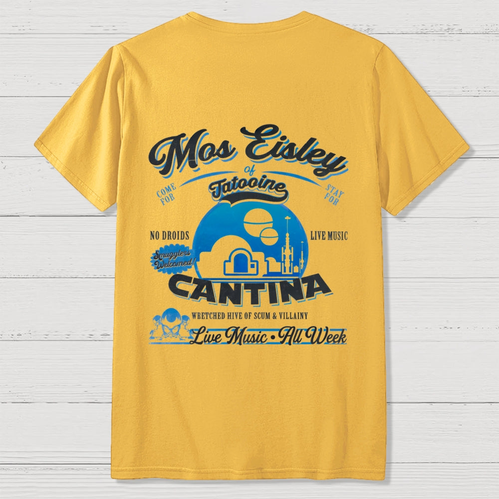 Mos Eisley Cantina Tatooine Graphic Star Wars Print  Back Printing  T-Shirt