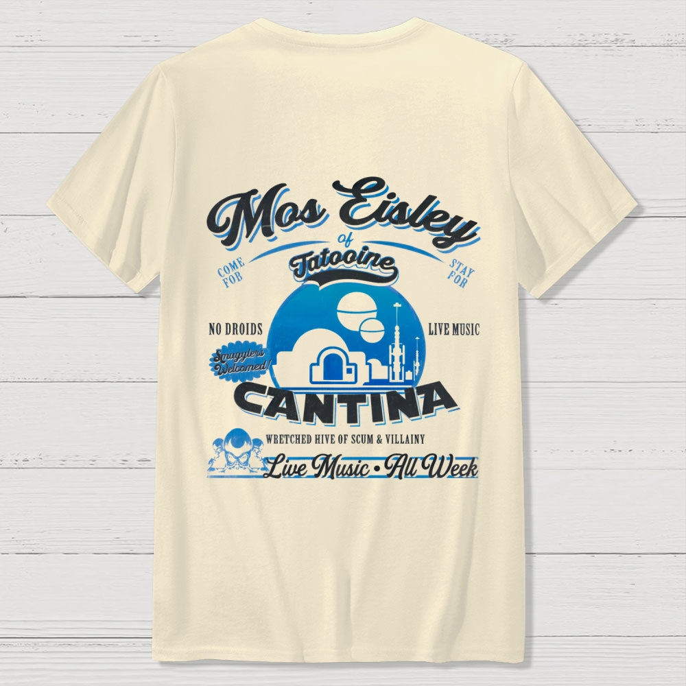 Mos Eisley Cantina Tatooine Graphic Star Wars Print  Back Printing  T-Shirt