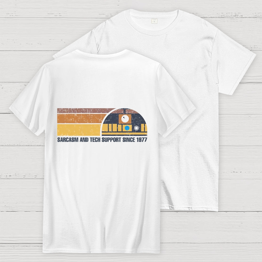Providing Sarcasm and Tech Support Since 1977  Back Printing  T-Shirt
