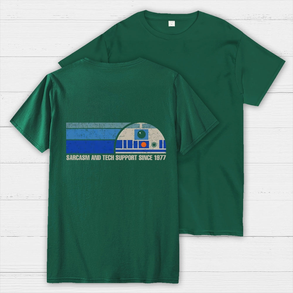 Providing Sarcasm and Tech Support Since 1977  Back Printing  T-Shirt