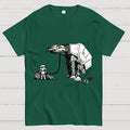 A Stormtrooper Is Picking Up Feces With A Huge Poop Bag Empire Robot Dog-Planet Battles  T-Shirt