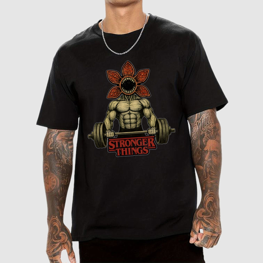 Demogorgon Weightlifting Stronger Things  T-Shirt