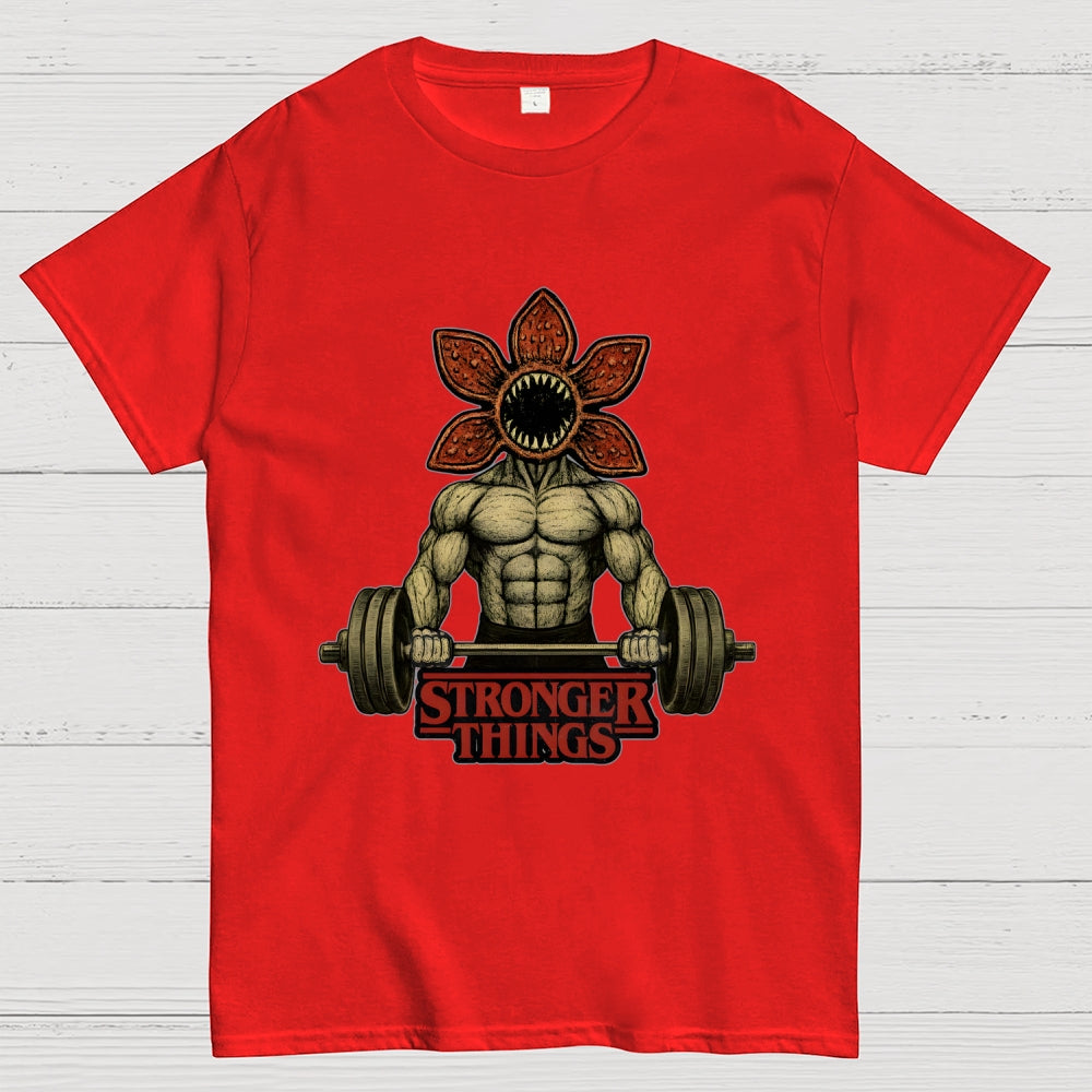 Demogorgon Weightlifting Stronger Things  T-Shirt