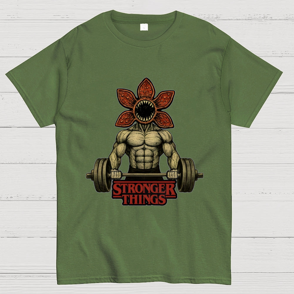 Demogorgon Weightlifting Stronger Things  T-Shirt