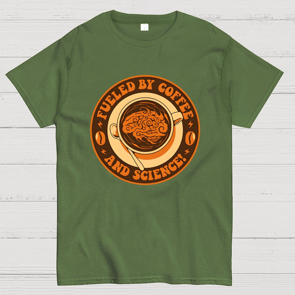 Fueled By Coffee And Science  T-Shirt