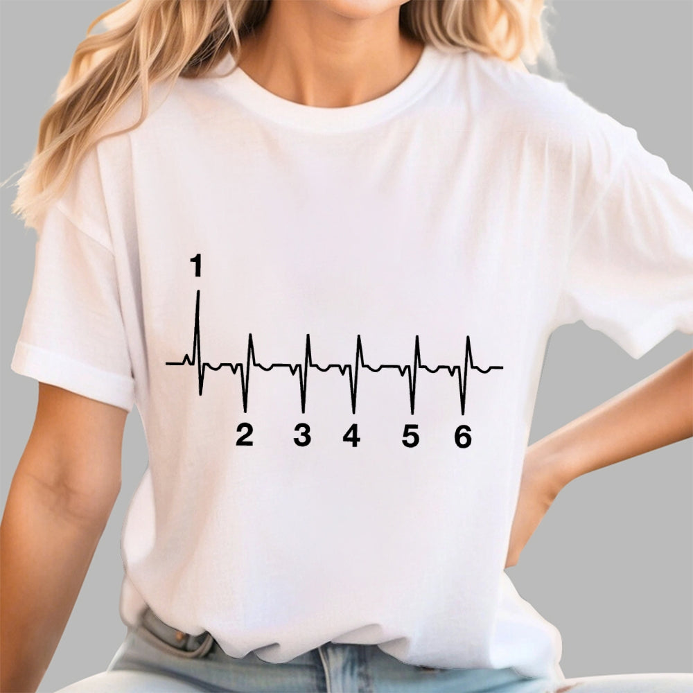 Motorcycle Motorcyclist Heartbeat  T-Shirt