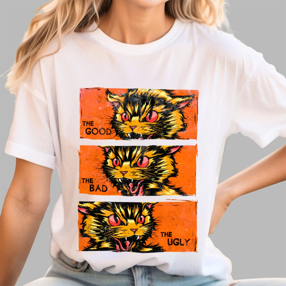 The Good The Bad The Ugly Cat  T-Shirt