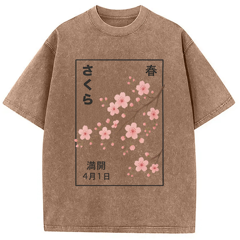 bbb Cherry Blossom Spring Full Washed T-Shirt