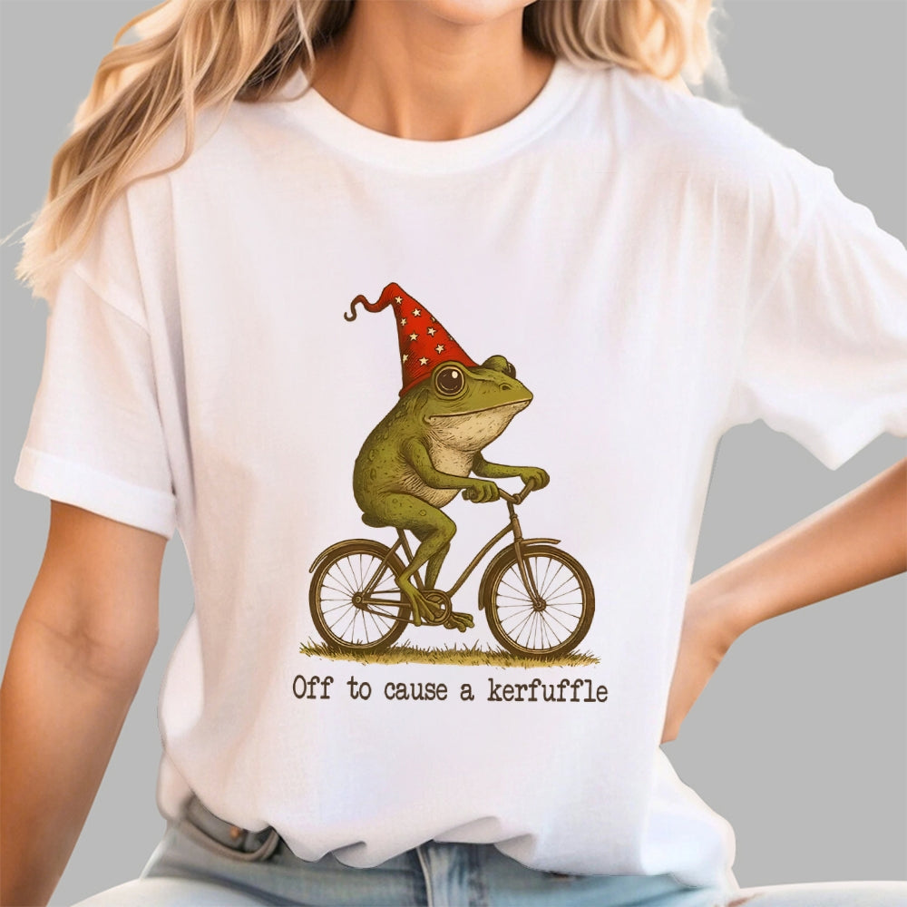 Off To Cause A Kerfuffle Frog  T-Shirt